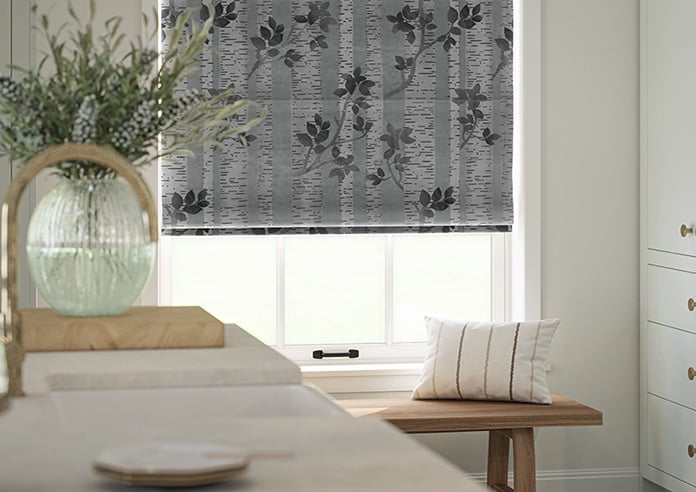 Birch Tree Velvet, Monochrome - Motorised Roman Blind - Image 5